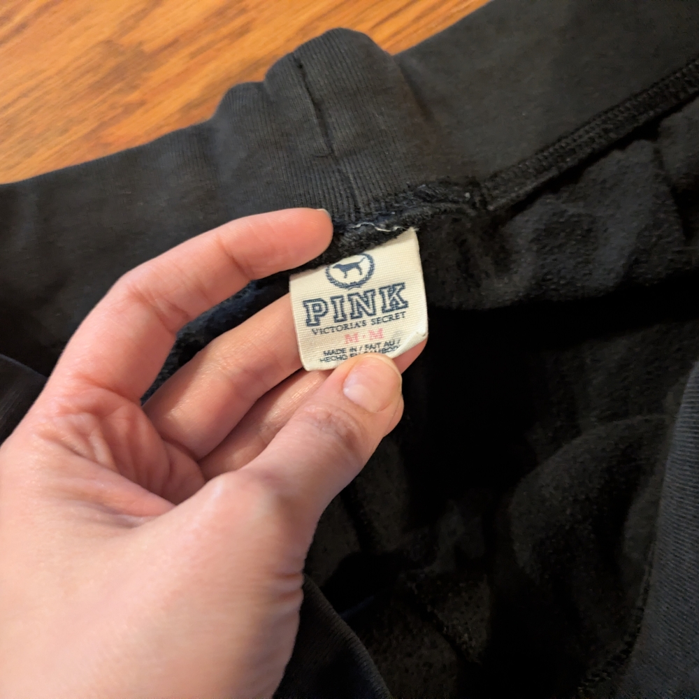 Y2K PINK Victoria's Secret Black Joggers - Picture 4 of 5